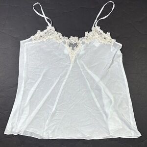 Alexandra Nicole Camisole Women’s Small Lingerie Sheer Lace Beaded Baby Blue